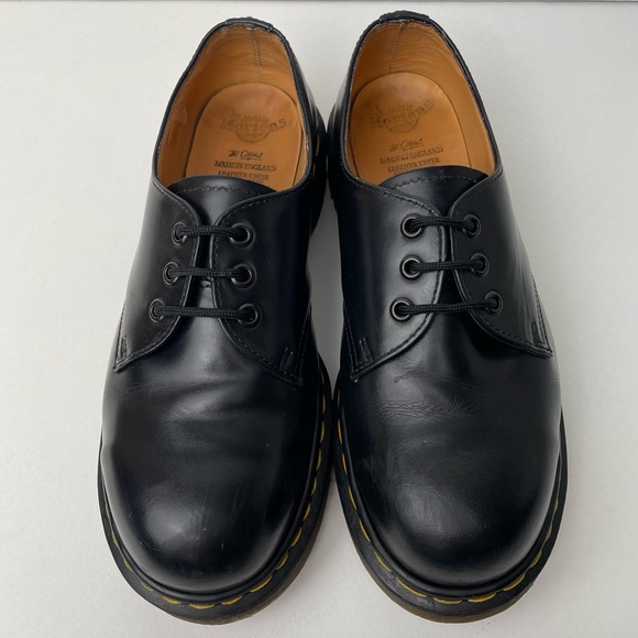 Vintage Dr. Martens 1925 MIE Black Leather Steel Toe Oxfords Shoes UK 5 - Picture 9 of 14